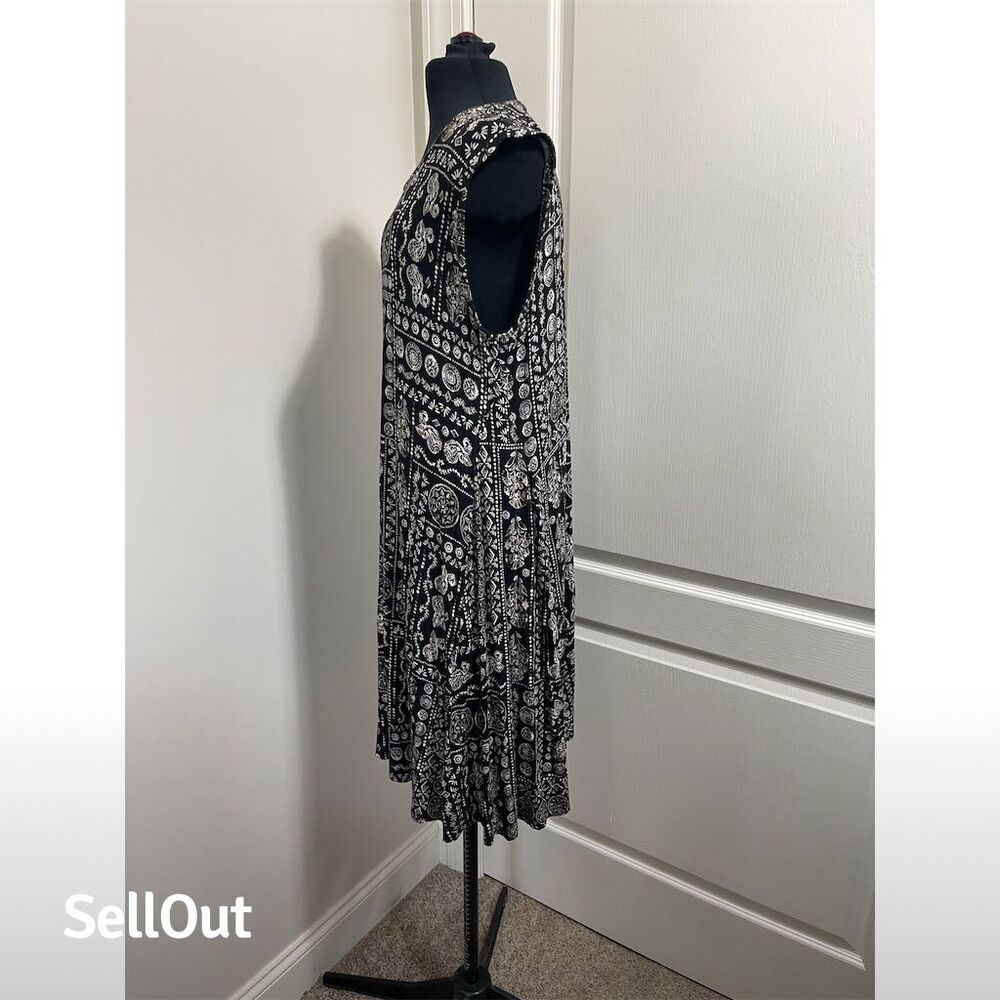 Style & Co Women's PXL Black Geometric Print Sleeveless Dress. Sku19 - Picture 2 of 9